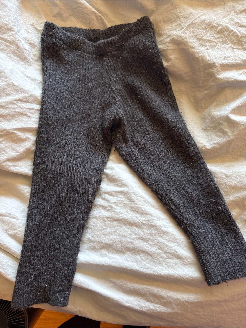 Wool Dark Gray Knit infant Leggings